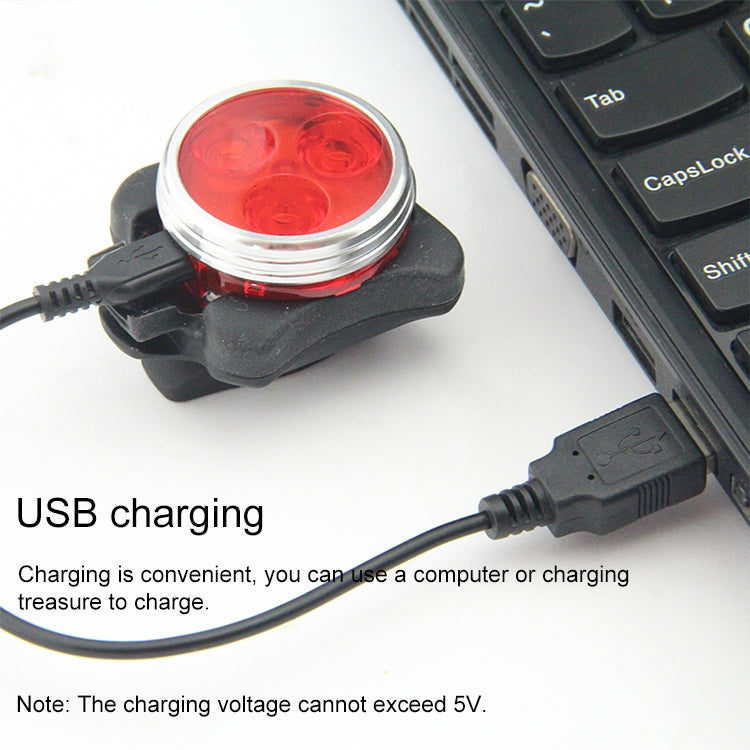 COB Lamp Bead 160LM USB Charging Four-speed Waterproof Bicycle Headlight / Taillight Set,  Red Light 650MA