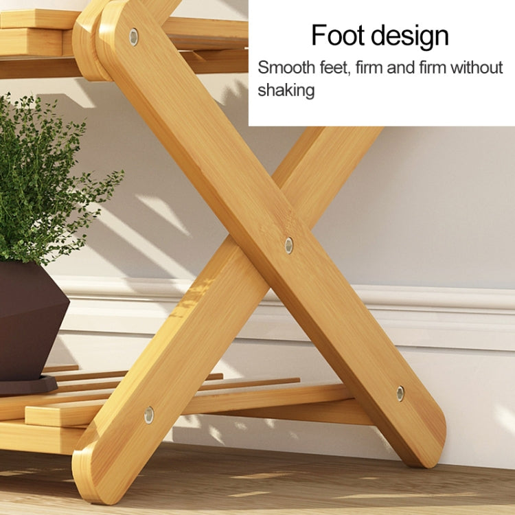 6-Layer Balcony Living Room Collapsible Solid Wood Flower Stand Potted Planting Shelves, Length: 80cm