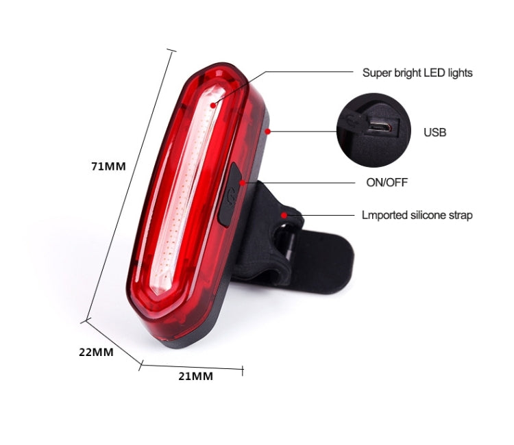 AQY-096 IPX4 Detachable USB Rechargeable Dual Color LED Bike Taillight (Blue & Red)