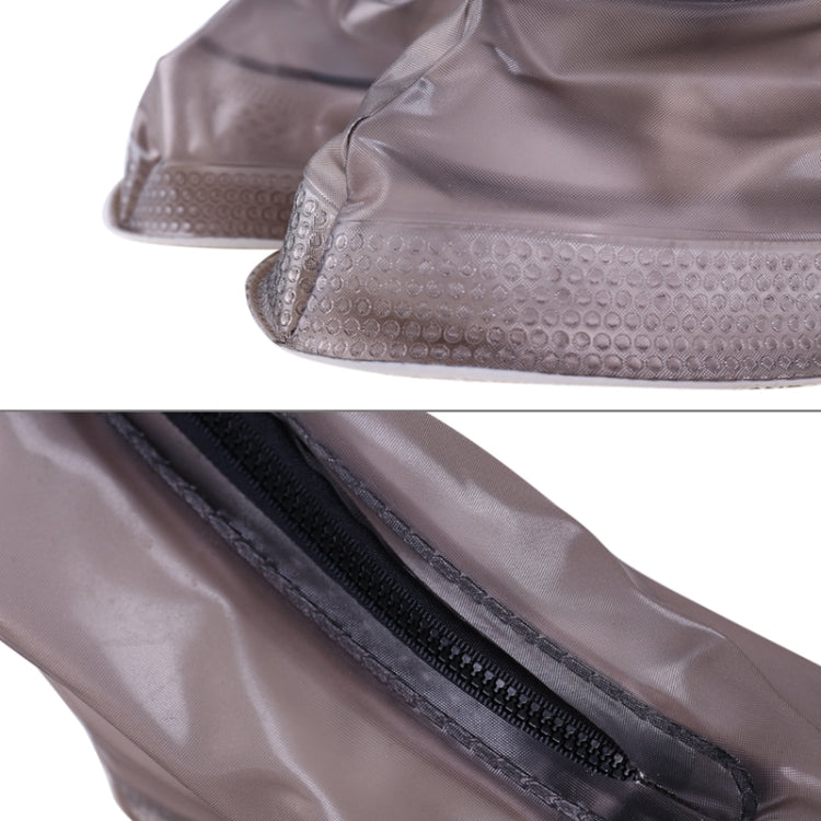Fashion PVC Non-slip Waterproof Thick-soled Shoe Covers Size: XXL(White)