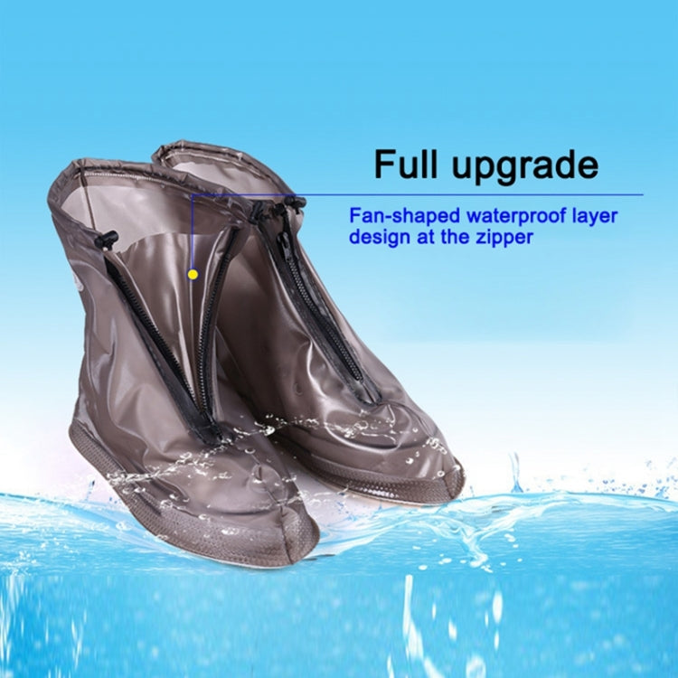 Fashion PVC Non-slip Waterproof Thick-soled Shoe Covers Size: XXL(White)