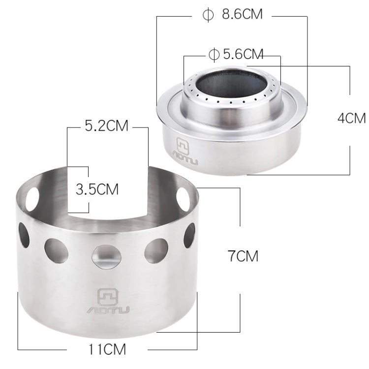 AOTU AT6387 Outdoor Portable Camping Windproof Alcohol Stove with Cover