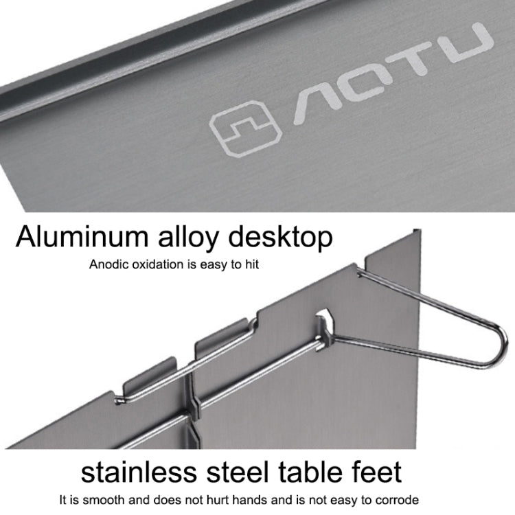 AOTU AT6759 Outdoor Ultra-light Portable Folding Small Table (Black)