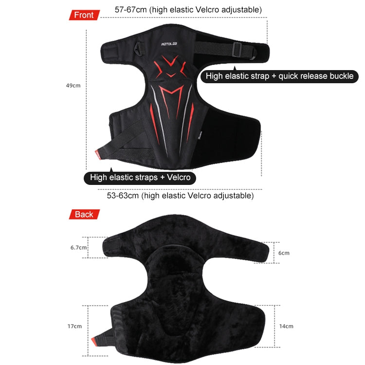 MOTOLSG 2 in 1 Knee Pads Motorcycle Bicycle Riding Warm Fleece Soft Protective Gear with CE Protector (Black Red)
