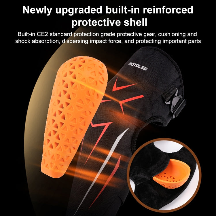 MOTOLSG 2 in 1 Knee Pads Motorcycle Bicycle Riding Warm Fleece Soft Protective Gear with CE Protector (Black Yellow)