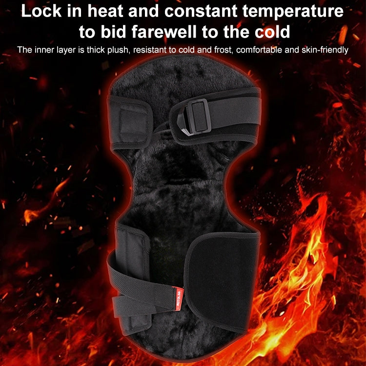 MOTOLSG 2 in 1 Knee Pads Motorcycle Bicycle Riding Warm Fleece Soft Protective Gear with CE Protector (Black Red)