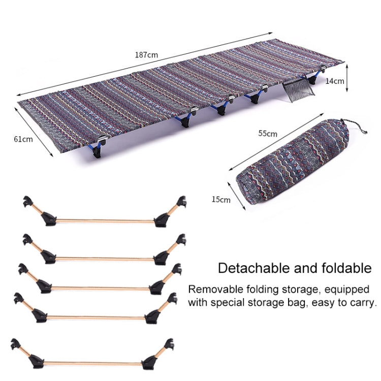 Outdoor Folding Camping Mat Single Bed Portable Aluminium Alloy Sleeping Bed, Size: 180x61x14cm (Blue)