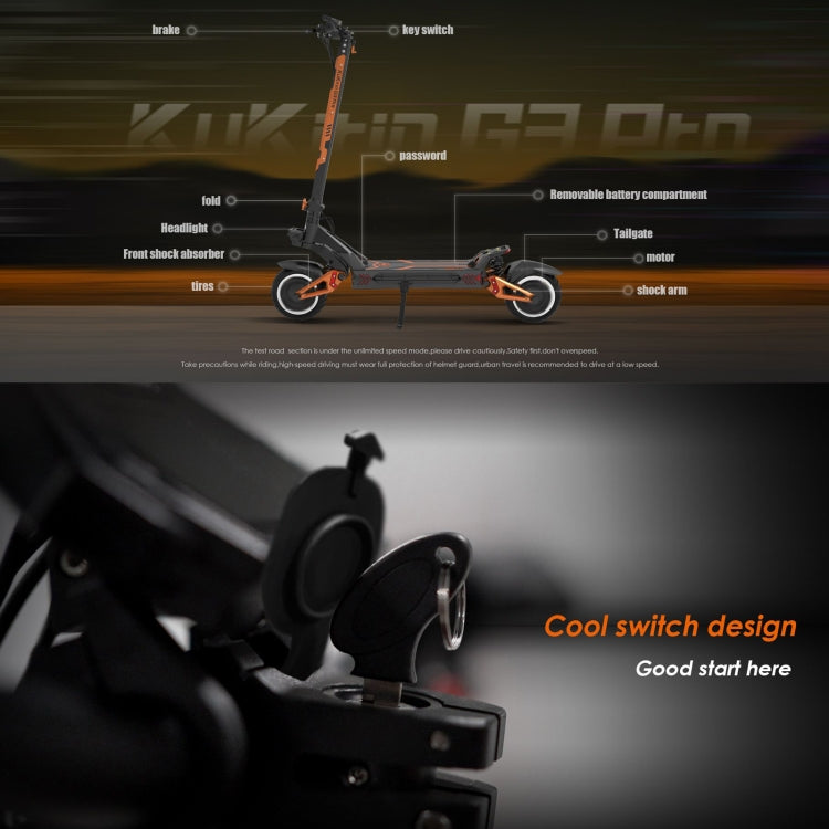 [EU Warehouse] Kukirin G3 Pro 10 inch Tires 2400W 52V 23.4AH Three-speed Folding Electric Offroad Scooter with LED Display