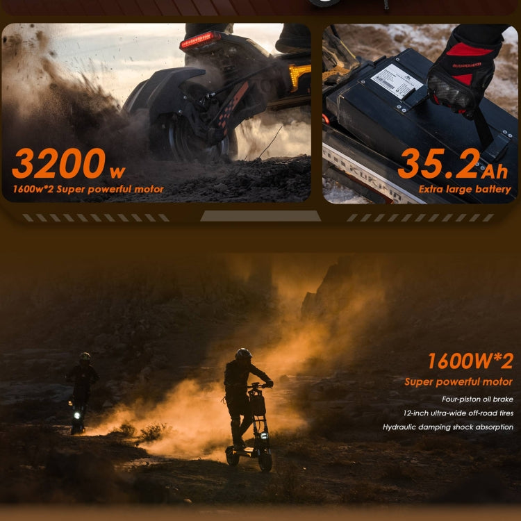 [EU Warehouse] Kukirin G4 Max 12 inch Tires 3200W 60V 35.2AH Three-speed Folding Electric Offroad Scooter with LED Display