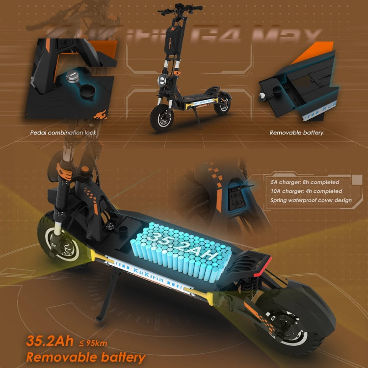 [EU Warehouse] Kukirin G4 Max 12 inch Tires 3200W 60V 35.2AH Three-speed Folding Electric Offroad Scooter with LED Display