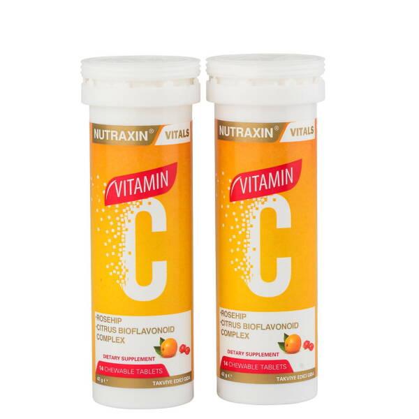 Nutraxin Vitamin C Chewable Tablets - 1000mg Vitamin C per 2 Tablets, Immune Support Supplement for Adults
