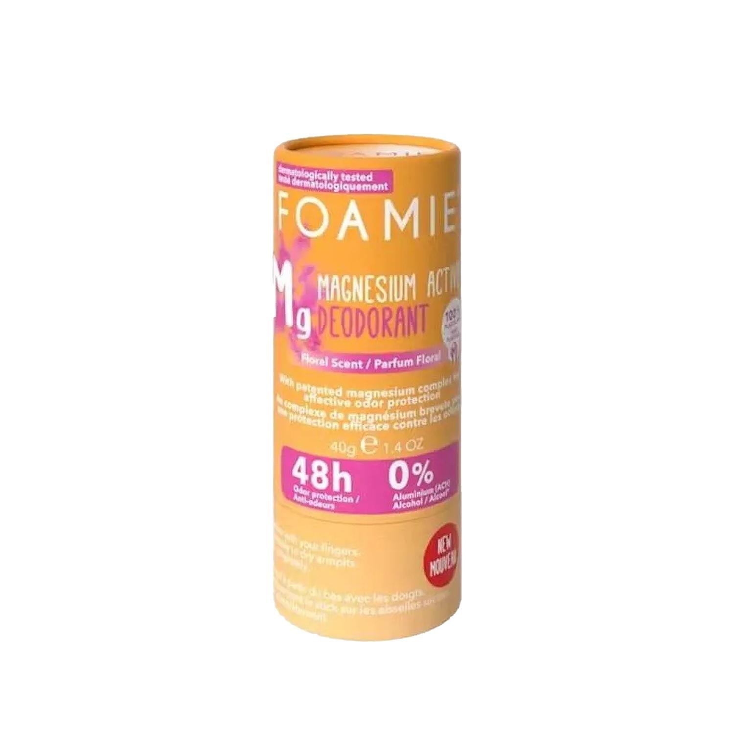Foamie Happy Day Floral Solid Deodorant for Women: Natural, Aluminum-Free Odor Protection, Eco-Friendly & Travel-Friendly (40g)