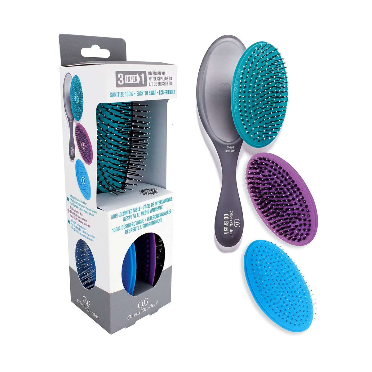 Olivia Garden The OG Brush Collection 3-in-1 Kit (OGD-KT01)