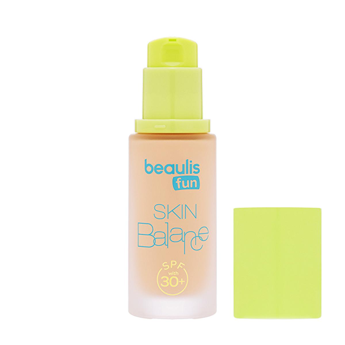 Beaulis Fun Skin Balance Foundation 128 Bright On - Lightweight, Natural Finish, SPF 30