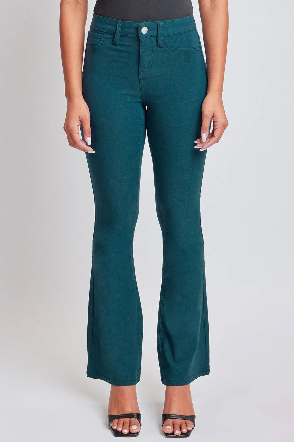 Hyperstretch High Rise Flare - Blue Steele