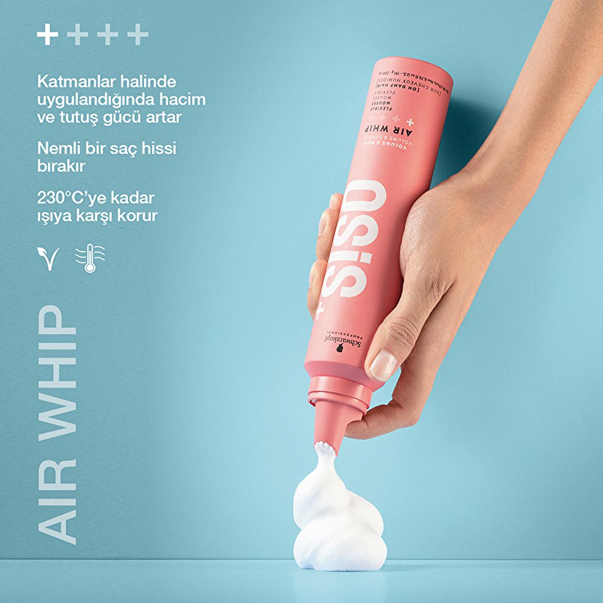 Osis Hair Styling Mousse - Air Whip 200ml - Flexible Hold, Heat Damage Protection