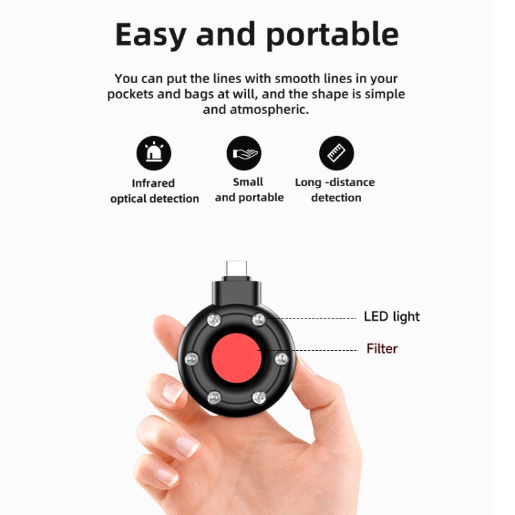 S300 USB-C/Type-C Plug Infrared Detector Hotel Camera Anti-Sneak Shooting Scanner (White)