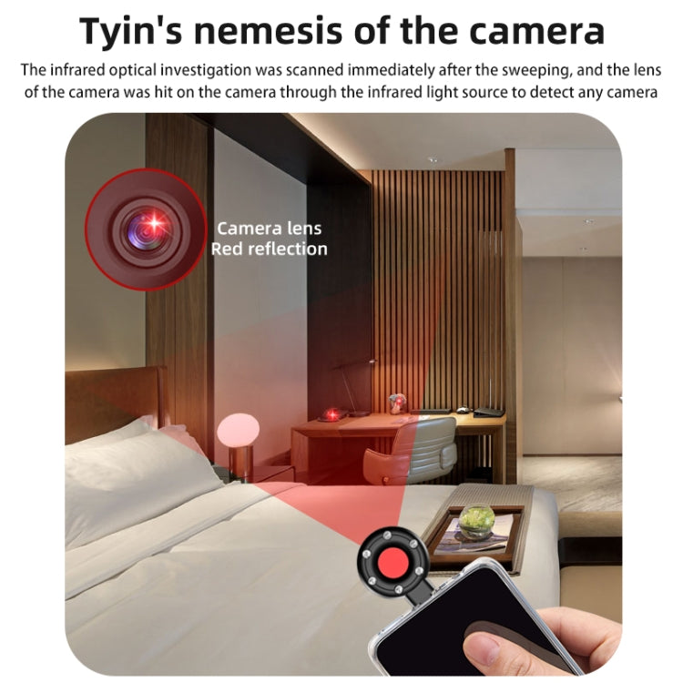 S300 USB-C/Type-C Plug Infrared Detector Hotel Camera Anti-Sneak Shooting Scanner (Black)