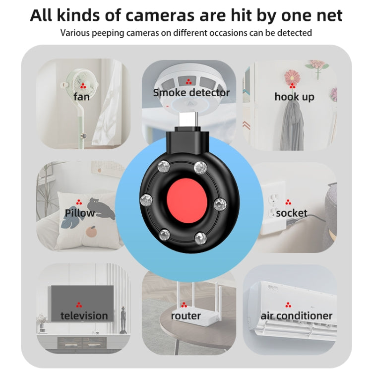 S300 USB-C/Type-C Plug Infrared Detector Hotel Camera Anti-Sneak Shooting Scanner (White)