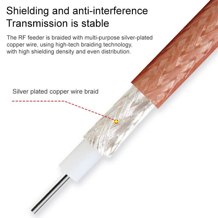 Dual TS9 to RG316 Coaxial RF Connector Cable Extension Cable, Specification: 50 x 50cm