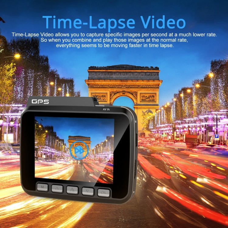 GS63H Car DVR Camera 2.4 inch LCD Screen HD 2880 x 2160P 150 Degree Wide Angle Viewing, Support Motion Detection / TF Card / G-Sensor / GPS / WiFi / HDMI(Black)