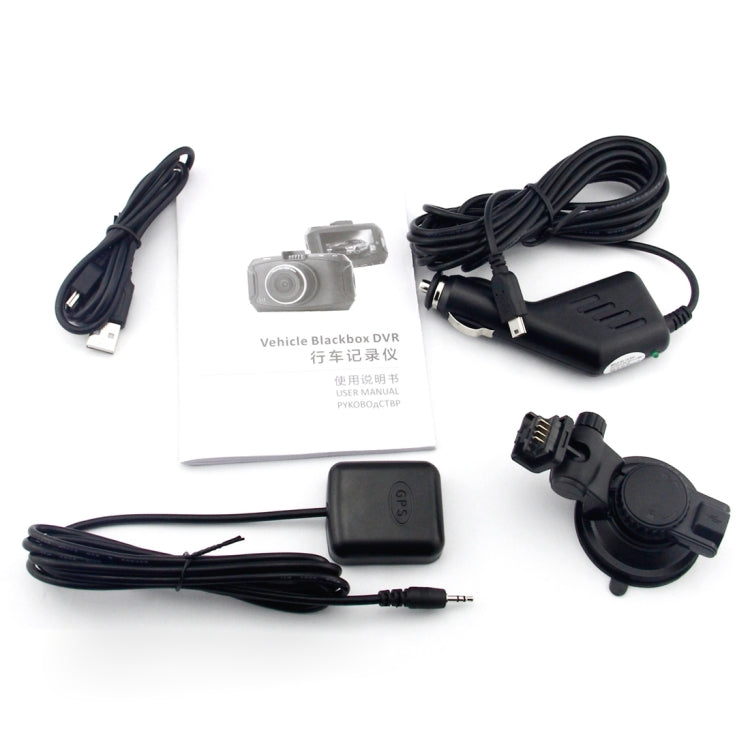GS90C Car DVR Camera 2.7 inch LCD Screen HD 2304 x 1296P 170 Degree Wide Angle Viewing, Support Motion Detection / TF Card / G-Sensor / HDMI(Black)
