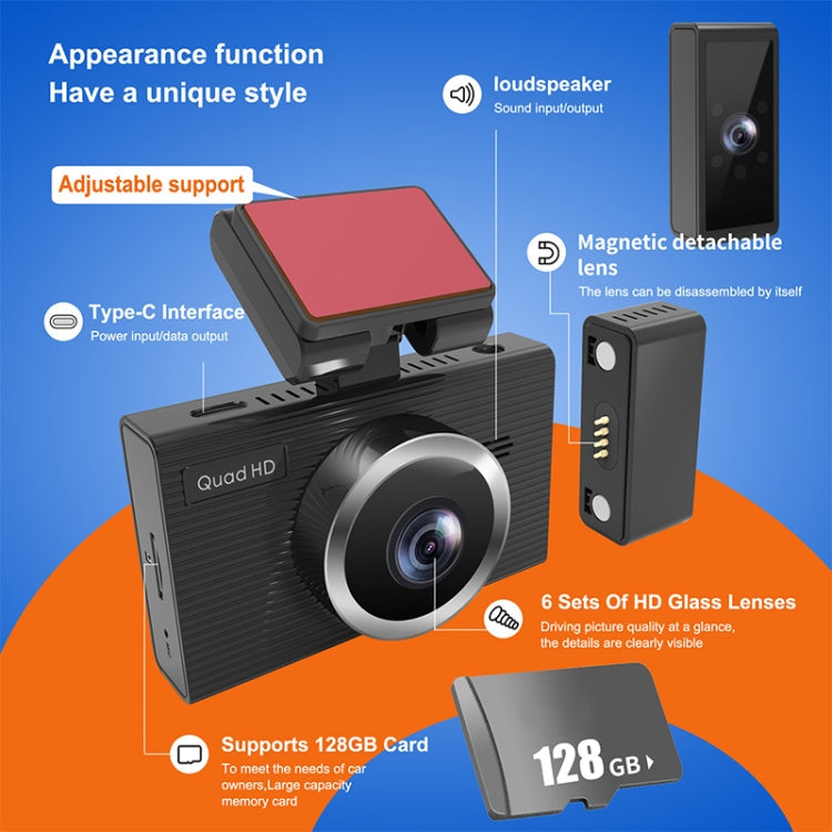 X12 1080P HD Panoramic Triple Recording WiFi Car Driving Recorder Support Mobile APP