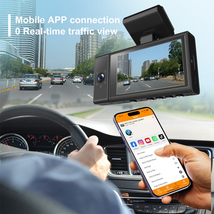 X12 1080P HD Panoramic Triple Recording WiFi Car Driving Recorder Support Mobile APP