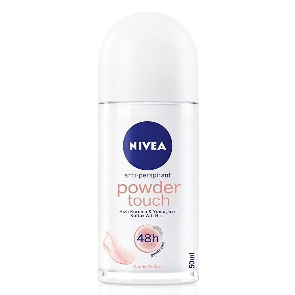 Nivea Women's Roll-on Deodorant Powder Touch - 48-Hour Protection, Sensitive Skin Friendly