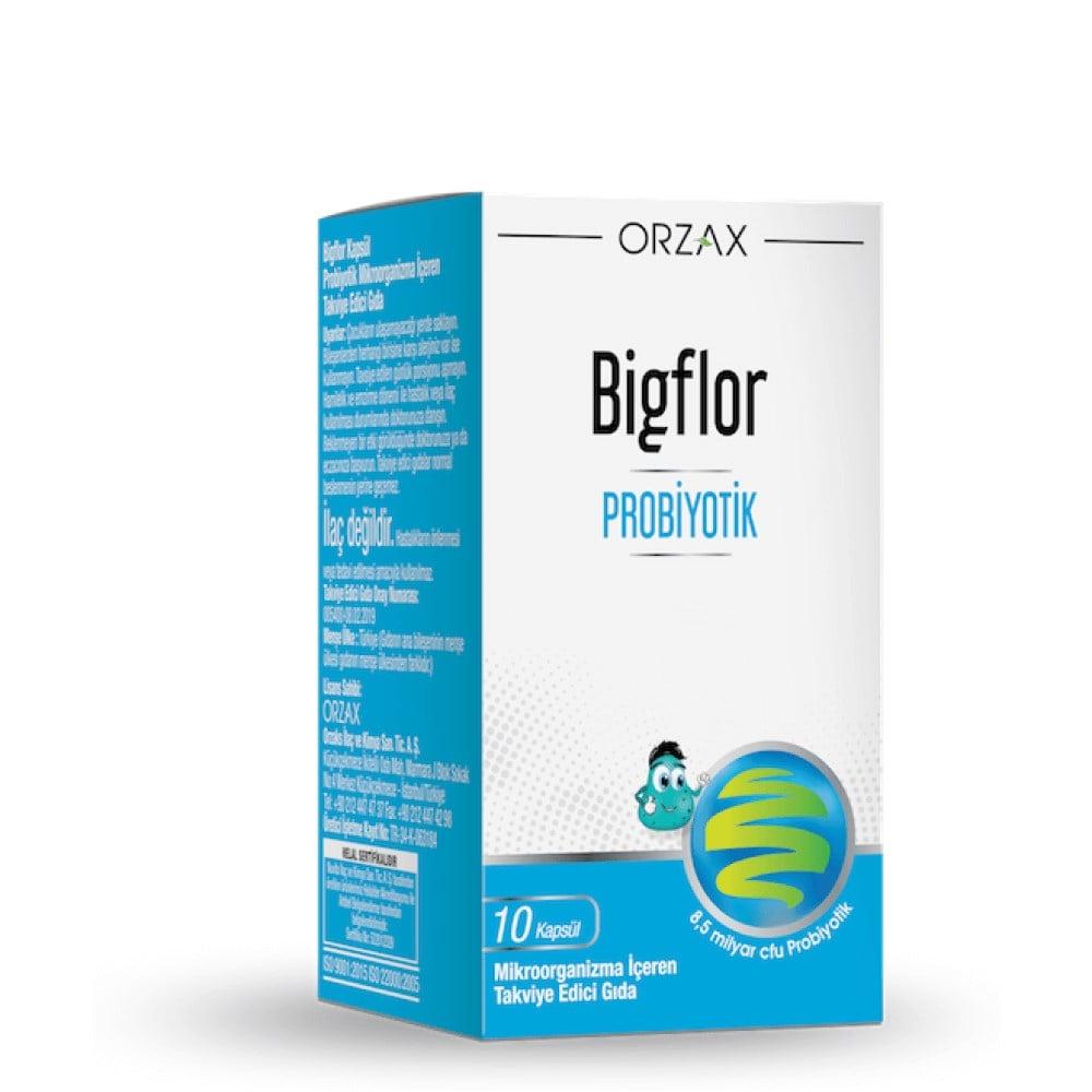 Orzax Bigflor Probiotic Supplement for Gut Health Support - 10 Capsules