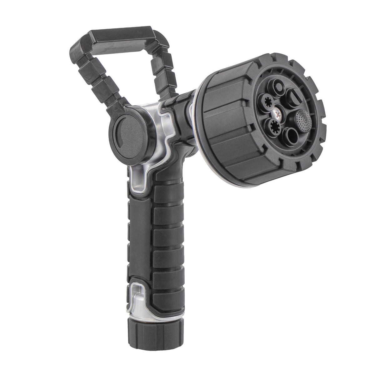 6-Pattern Oversize Multi Pattern Nozzle with Firehose Handle and Integrated Swivel 26658