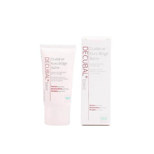 Decubal Lip Care Cream for Dry & Sensitive Skin - Intensive Moisturizer with Lanolin & Vitamin E