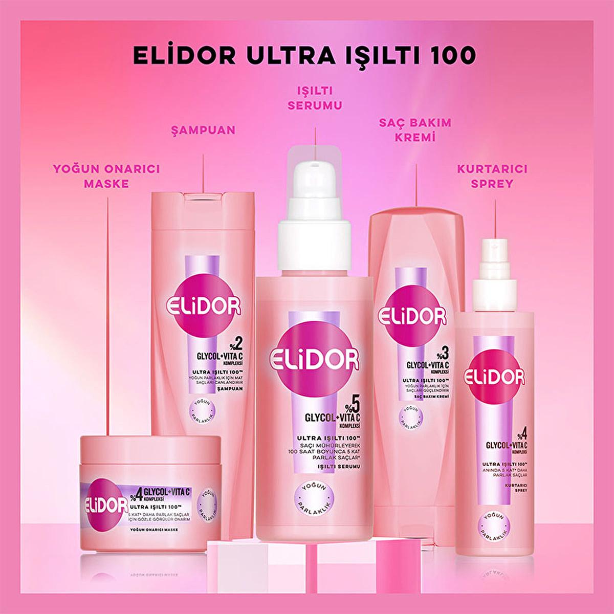 Elidor Ultra Işıltı 100 Hair Care Cream - Intense Shine & Nourishment for Damaged Hair