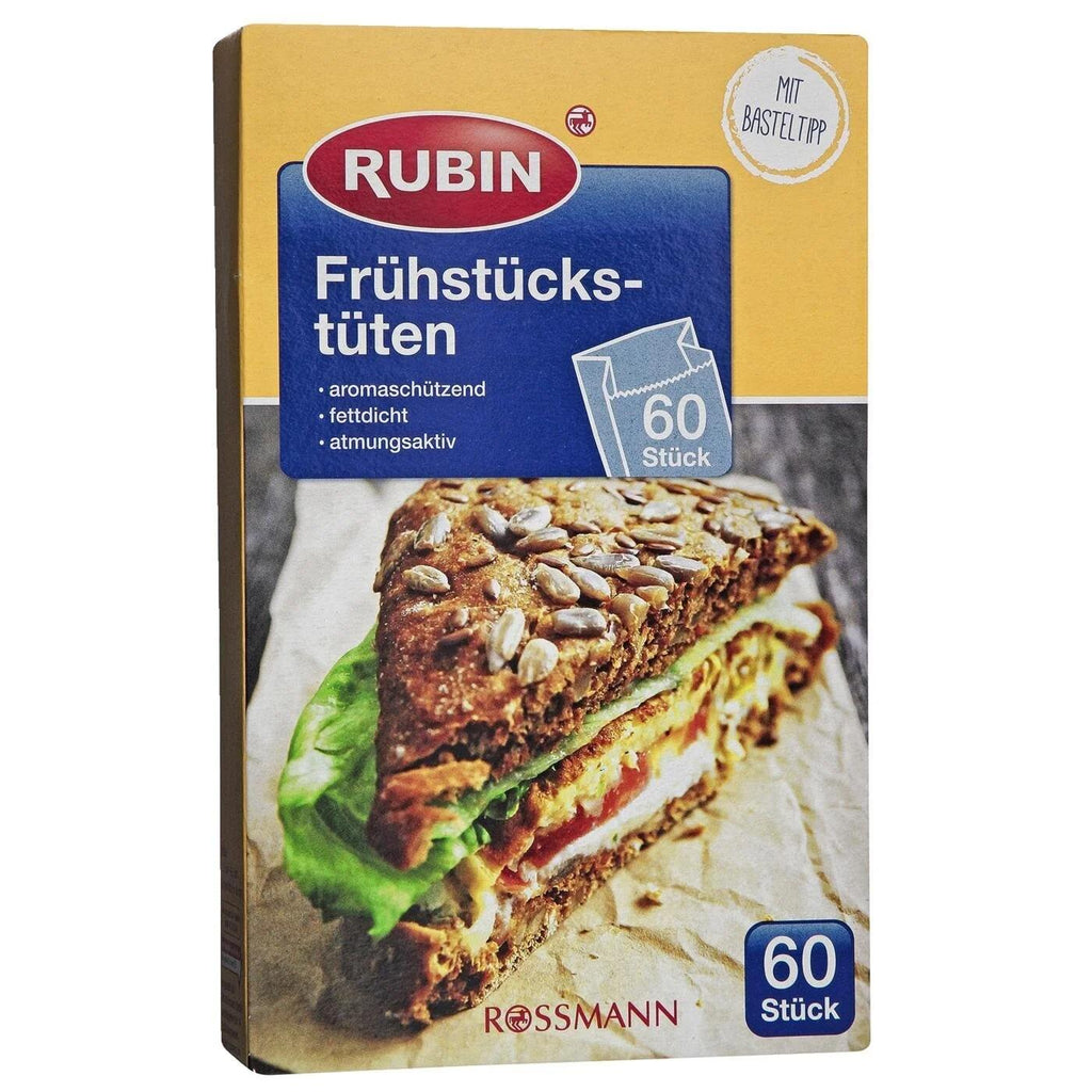 Rubin Paper Sandwich Bags for Food Storage 60 Count