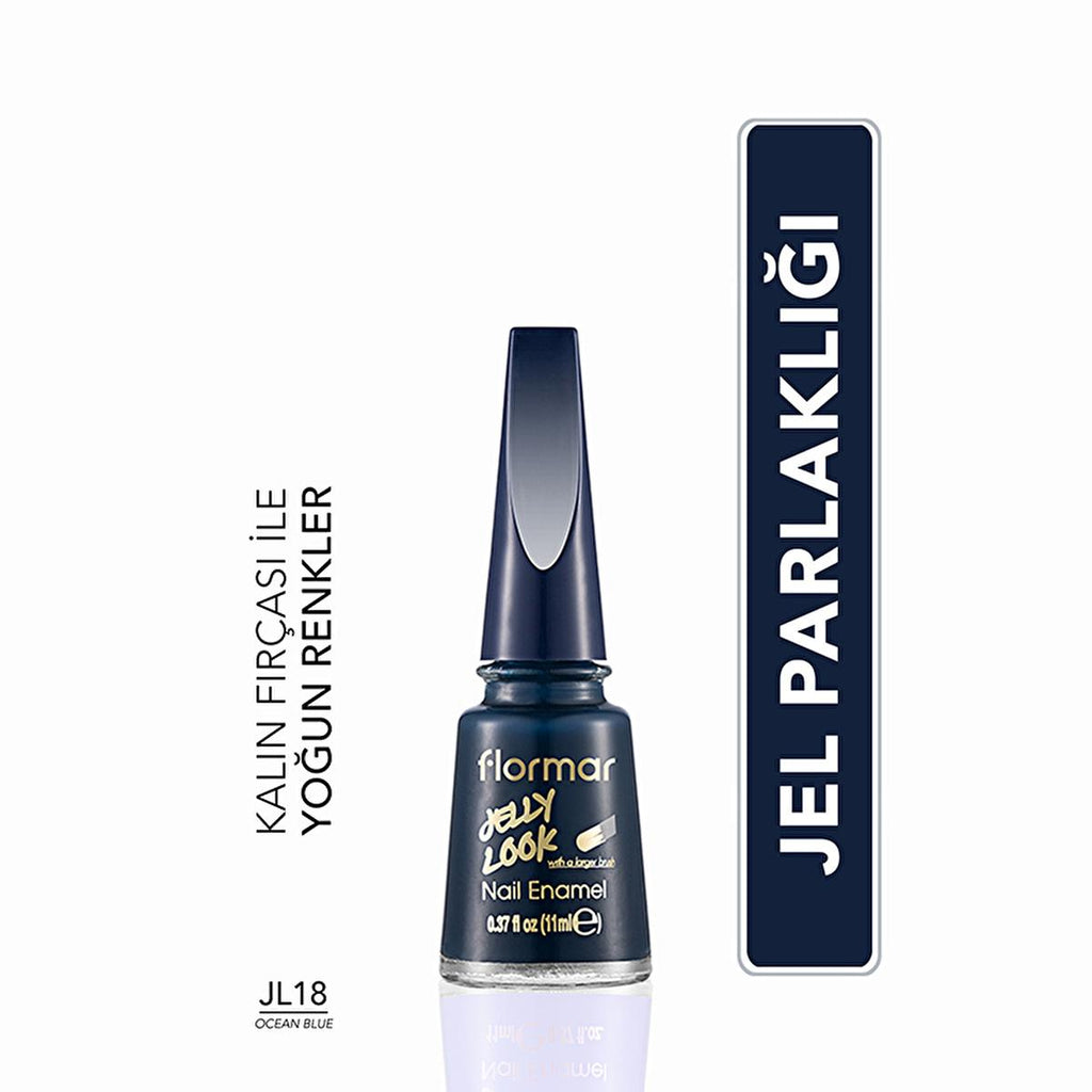 Flormar Jelly Look Ocean Blue Nail Polish: High-Shine, Long-Lasting Gel Effect