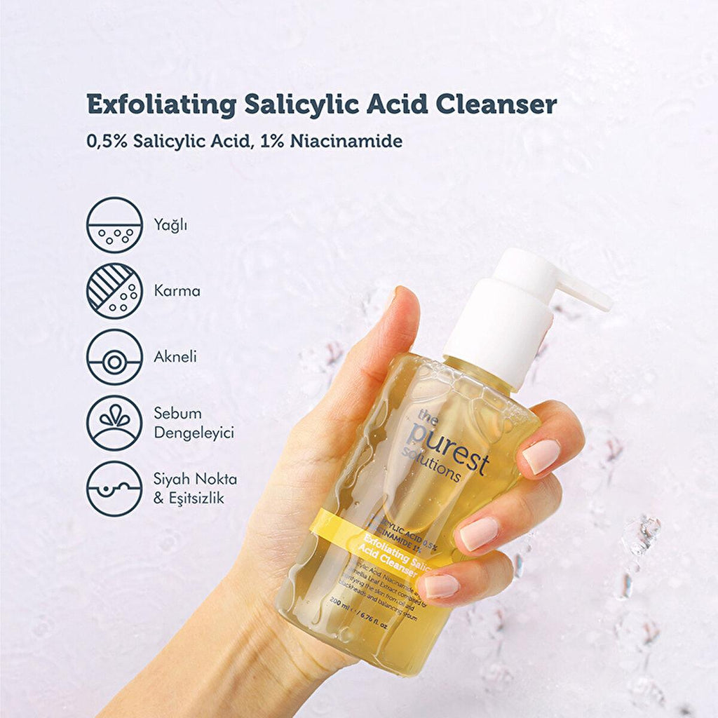 The Purest Solutions Facial Cleansing Gel for Oily Skin - Salicylic Acid & Niacinamide Enriched