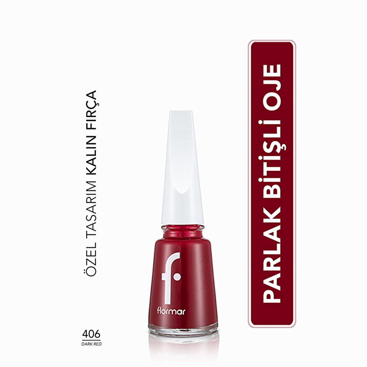 Flormar Dark Red Nail Polish: Intense Color, Long Lasting, Chip Resistant - Professional Nail Enamel for Stunning Manicures
