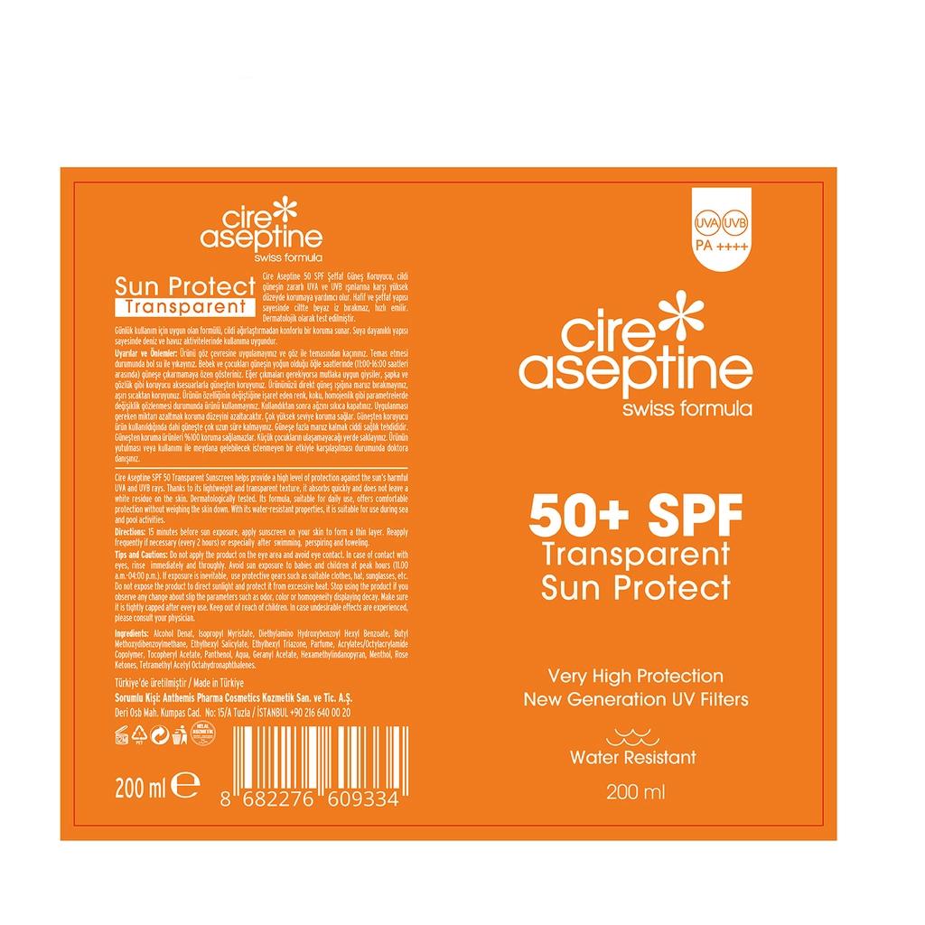 Cire Aseptine SPF 50+ Transparent Sun Protection Spray 200 ml