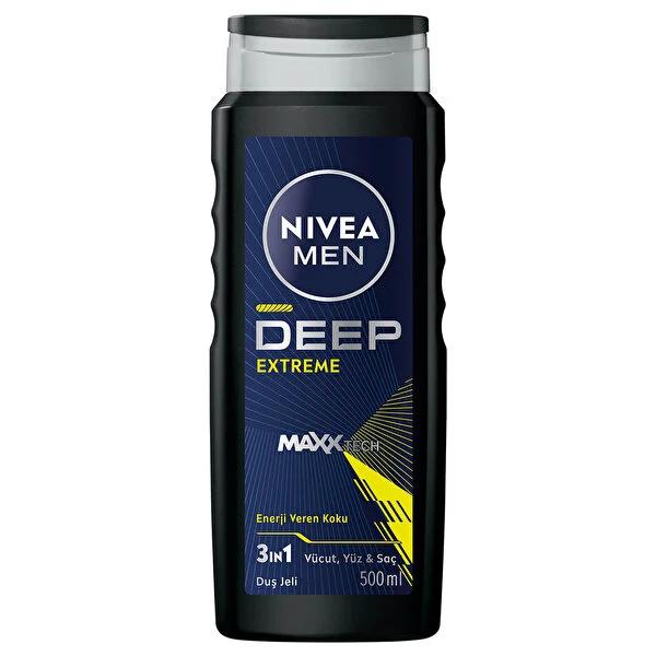 Nivea Men Deep Extreme Shower Gel for Men - 16.91 fl oz Deep Cleansing Body Wash