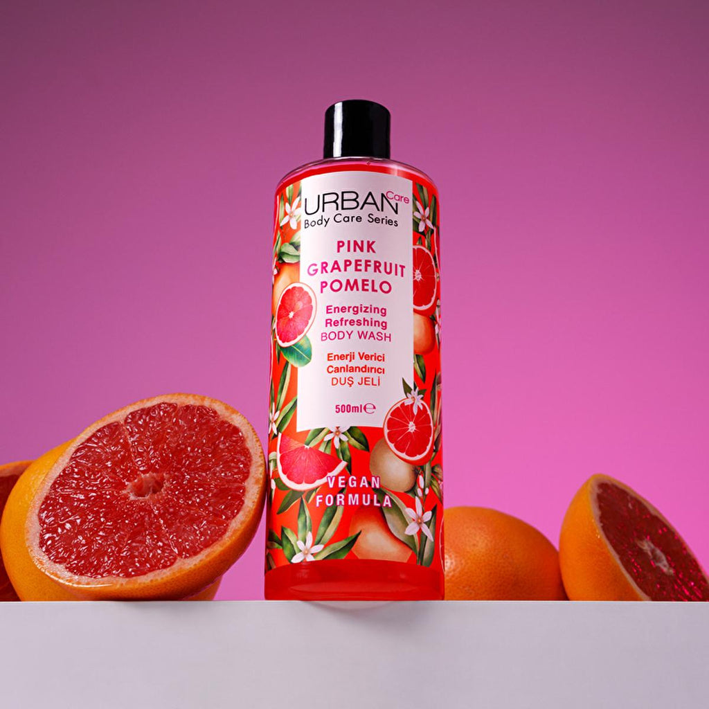Urban Care Vegan Shower Gel - Grapefruit & Pomelo Scent, Moisturizing Body Wash for Dry Skin, Natural Personal Care, 16.91 fl oz