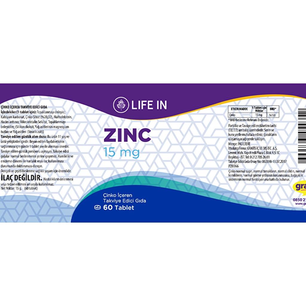 Life In Zinc Daily Wellness Dietary Supplement Tablets