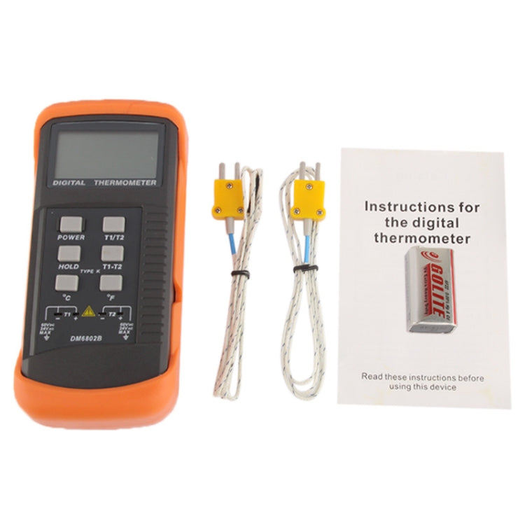 Digital Thermometer with Two K-Type Sensors (DM6802B)