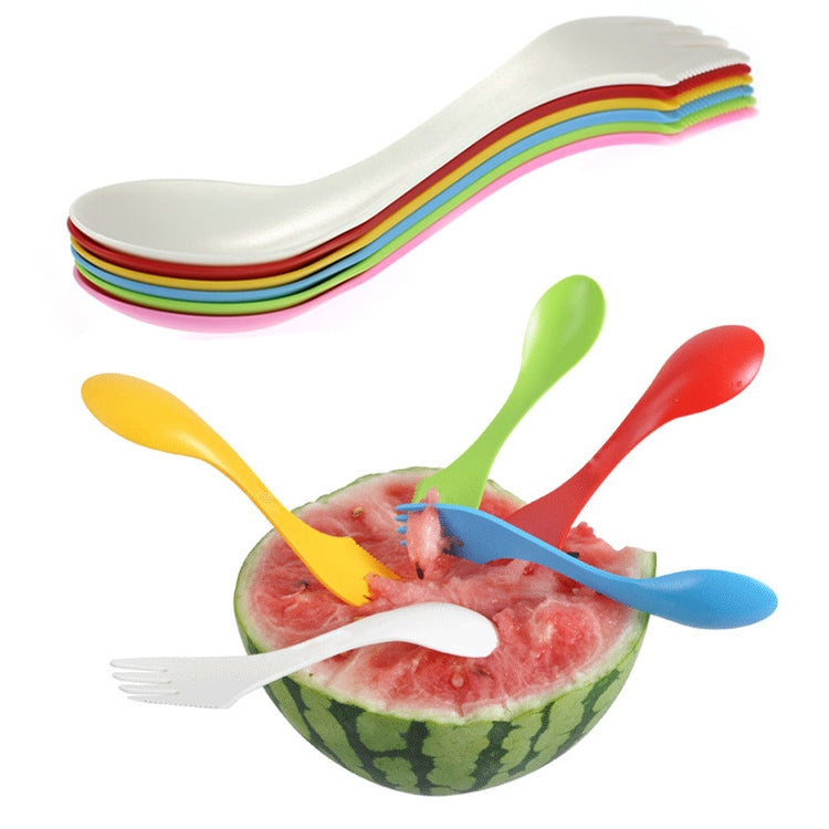 6 in 1 Colorful ABS Knife / Fork / Spoon Set