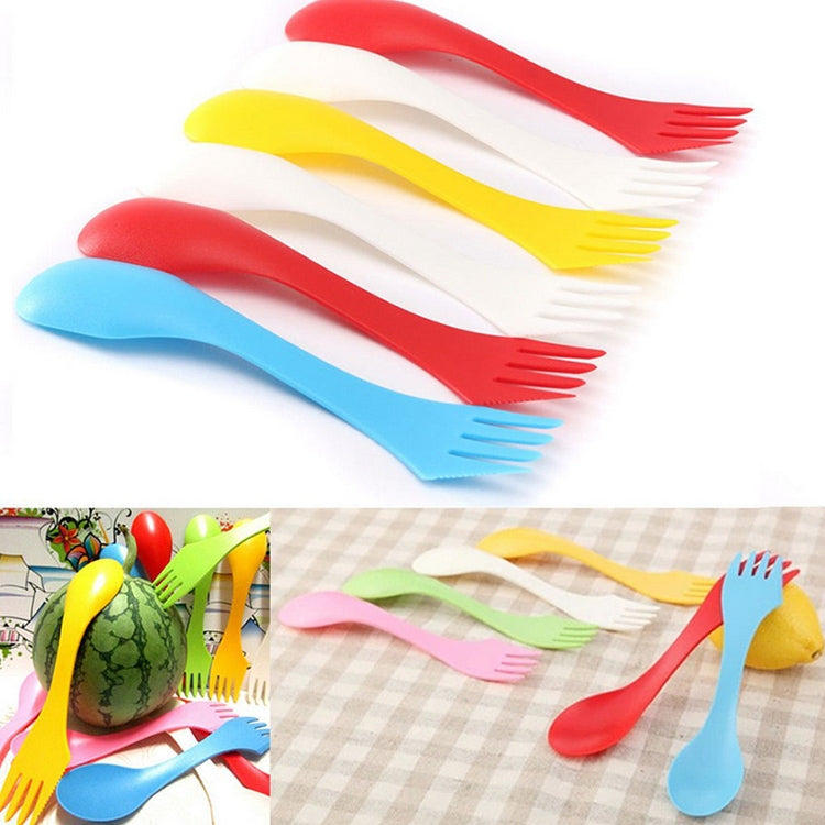 6 in 1 Colorful ABS Knife / Fork / Spoon Set