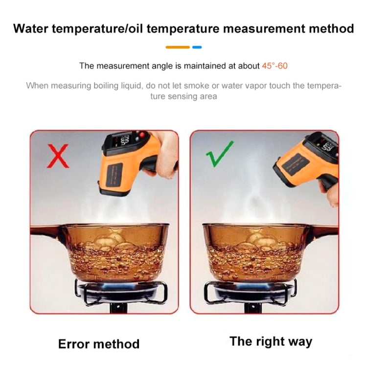 Infrared Thermometer, Temperature Range: -50 - 1150 Degrees Celsius(Orange)
