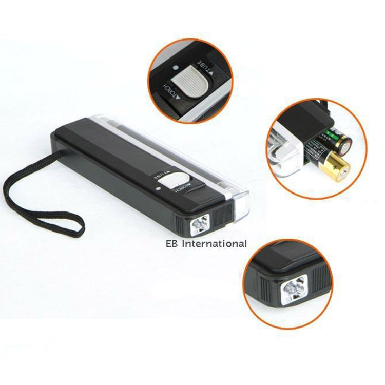 Handheld Blacklight UV Lamp & LED Flashlight, Verify Hidden Security Features On banknotes and Passport(Black)
