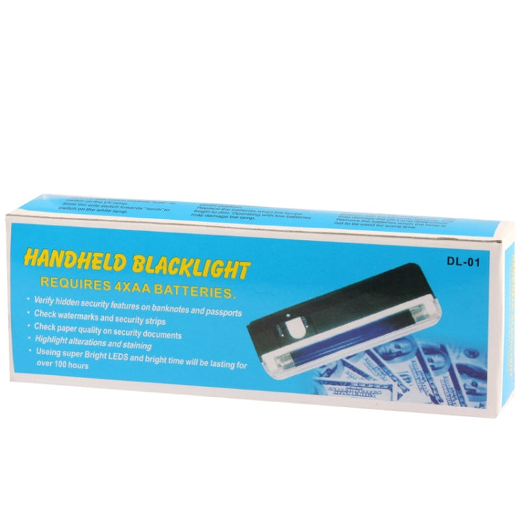Handheld Blacklight UV Lamp & LED Flashlight, Verify Hidden Security Features On banknotes and Passport(Black)