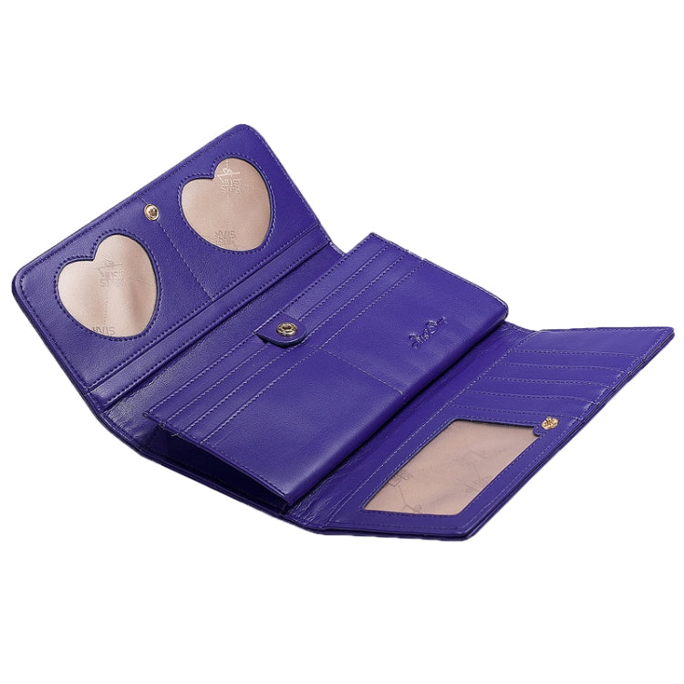 Just Star 3-fold Dreamlike Pattern Printing Long Wallet(Purple)
