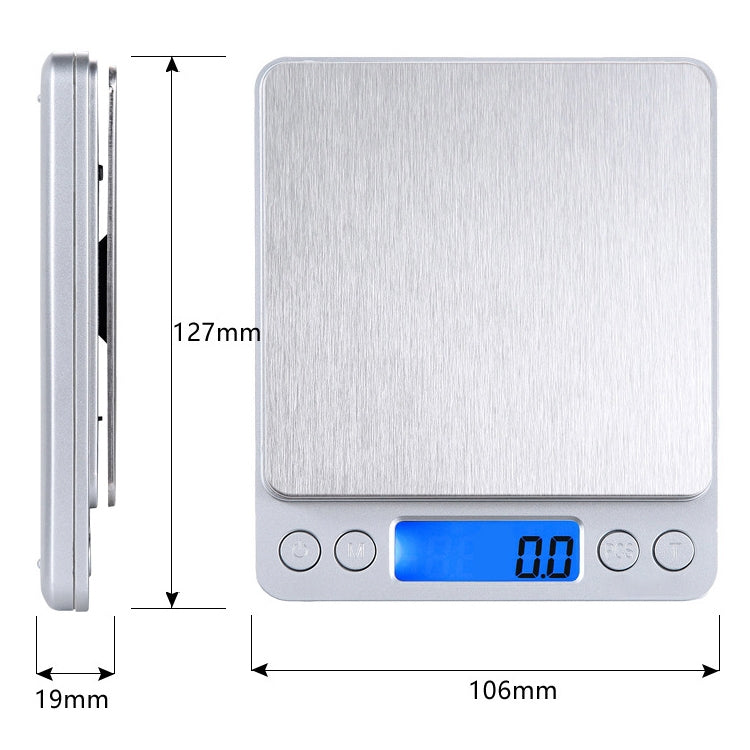 2000g x 0.1g Digital Electronic Balance Weight Scale(Silver)