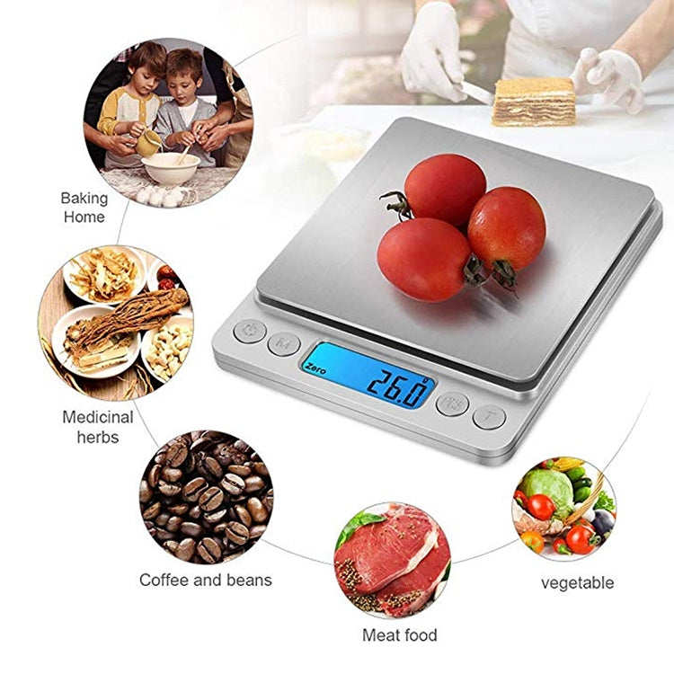 2000g x 0.1g Digital Electronic Balance Weight Scale(Silver)